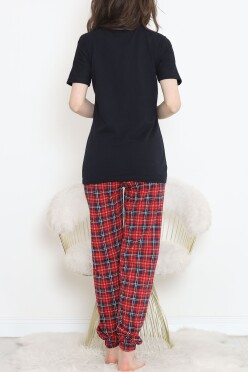 Desenli Pijama Takımı Siyahkırmızı - 15279.1773. - 4