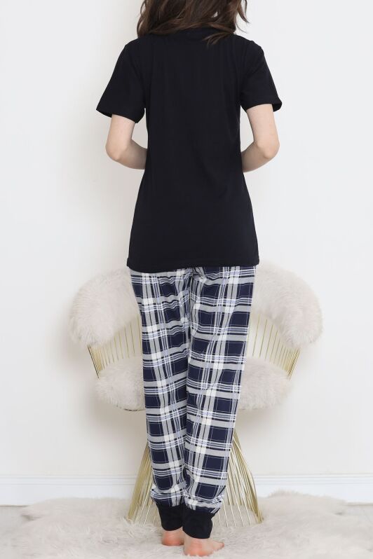 Desenli Pijama Takımı Siyahpembe - 15279.1773. - 4