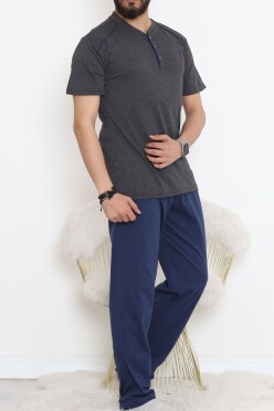 Düğmeli Erkek Pijama Takımı Fümelaci - 17370.1048. - 2