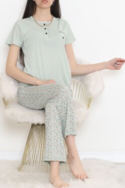 Düğmeli Pijama Takımı Açıkmint - 704.1287. - 1