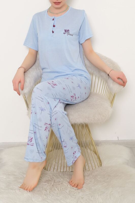 Düğmeli Pijama Takımı Bebemavi - 704.1287. - 1