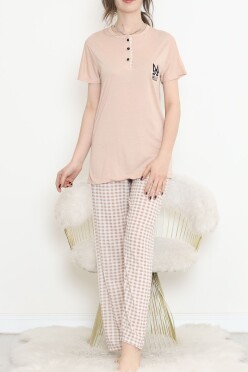 Düğmeli Pijama Takımı Ekrubej - 704.1287. - 1