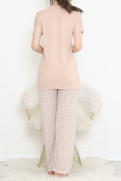 Düğmeli Pijama Takımı Ekrubej - 704.1287. - 3