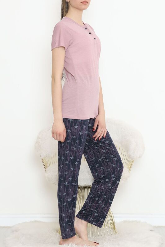 Düğmeli Pijama Takımı Güllaci - 704.1287. - 1