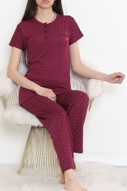 Düğmeli Pijama Takımı Koyumürdüm - 704.1287. - 1