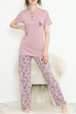 Düğmeli Pijama Takımı Lacigül - 704.1287. - 3