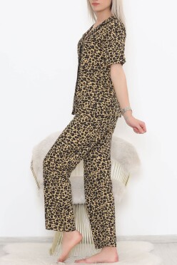 Düğmeli Pijama Takımı Leopar - 11449.102. - 2