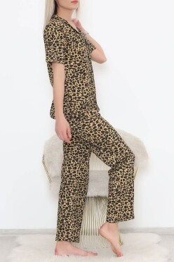 Düğmeli Pijama Takımı Leopar - 11449.102. - 3