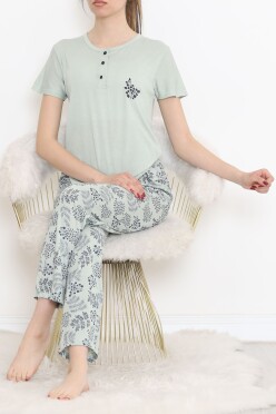 Düğmeli Pijama Takımı Mint - 704.1287. - 3