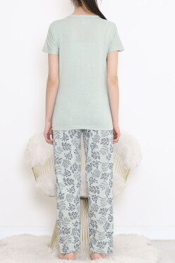 Düğmeli Pijama Takımı Mint - 704.1287. - 5