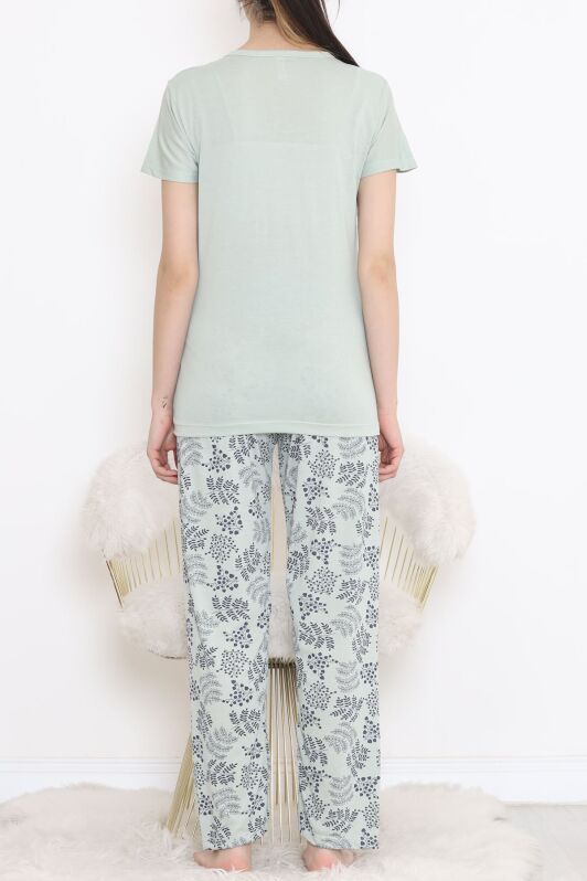 Düğmeli Pijama Takımı Mint - 704.1287. - 5