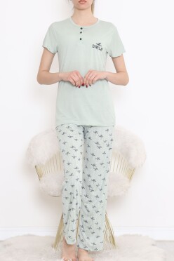Düğmeli Pijama Takımı Mintlaci - 704.1287. - 2