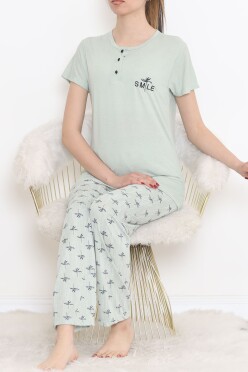 Düğmeli Pijama Takımı Mintlaci - 704.1287. - 4