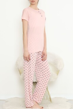 Düğmeli Pijama Takımı Pembe - 704.1287. - 3