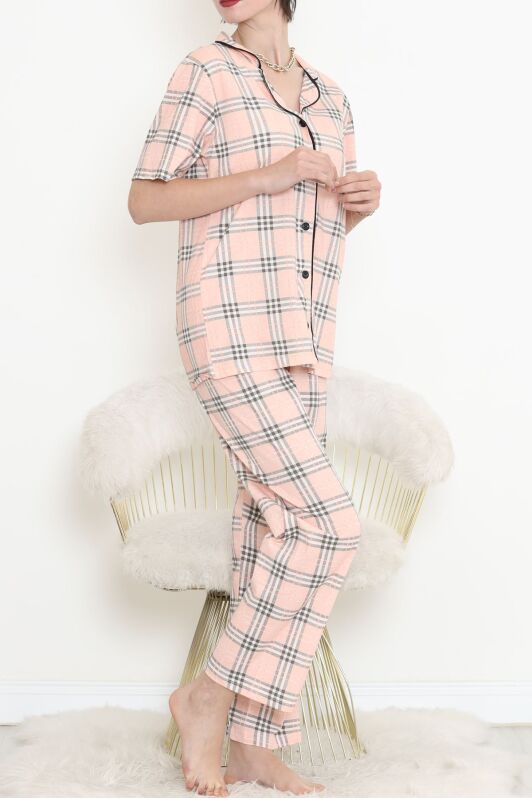 Düğmeli Pijama Takımı Pudrakareli - 11449.102. - 1