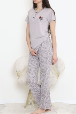 Düğmeli Pijama Takımı Vizon2 - 704.1287. - 2