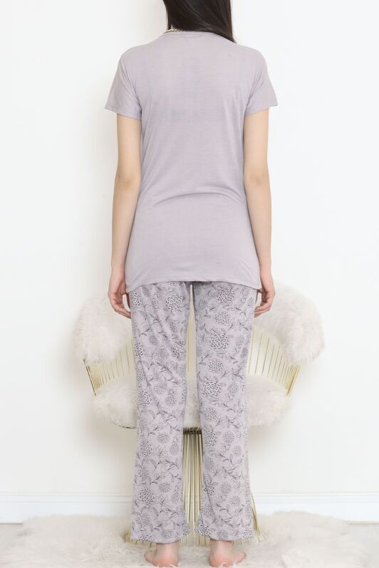 Düğmeli Pijama Takımı Vizon2 - 704.1287. - 4