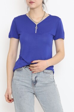Fermuar Detaylı Bluz Saks - 11366.599. - 3