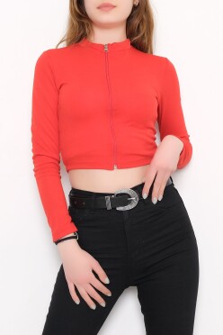 Fermuarlı Bluz Kırmızı - 10607.631. - 4
