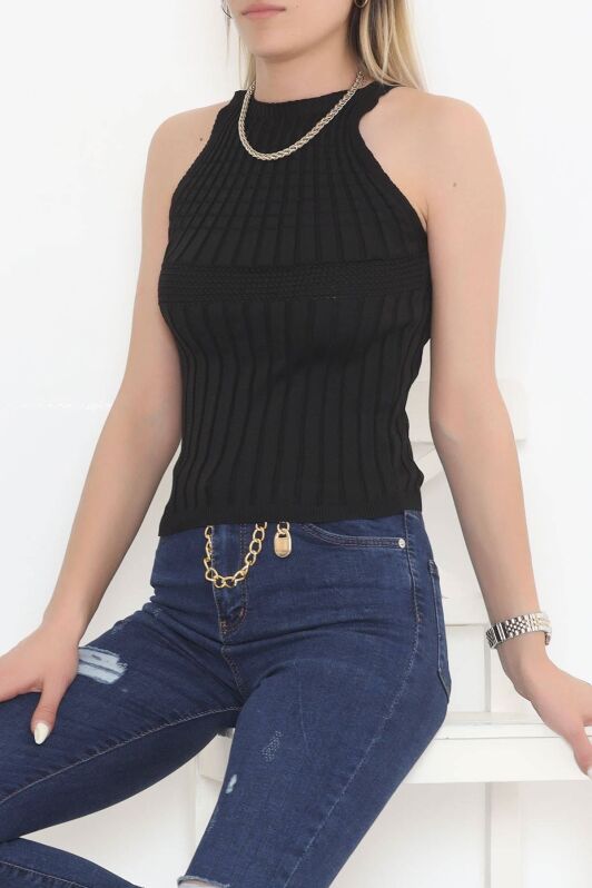 Halter Yaka Fitilli Atlet Siyah - 943.1019. - 2