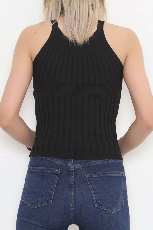 Halter Yaka Fitilli Atlet Siyah - 943.1019. - 4