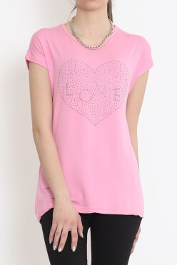 İşlemeli Bluz Pembe - 17126.599. - 1