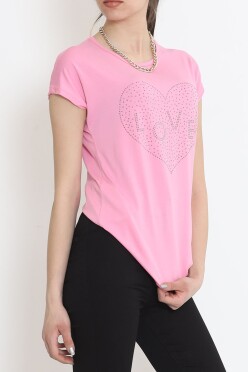 İşlemeli Bluz Pembe - 17126.599. - 2