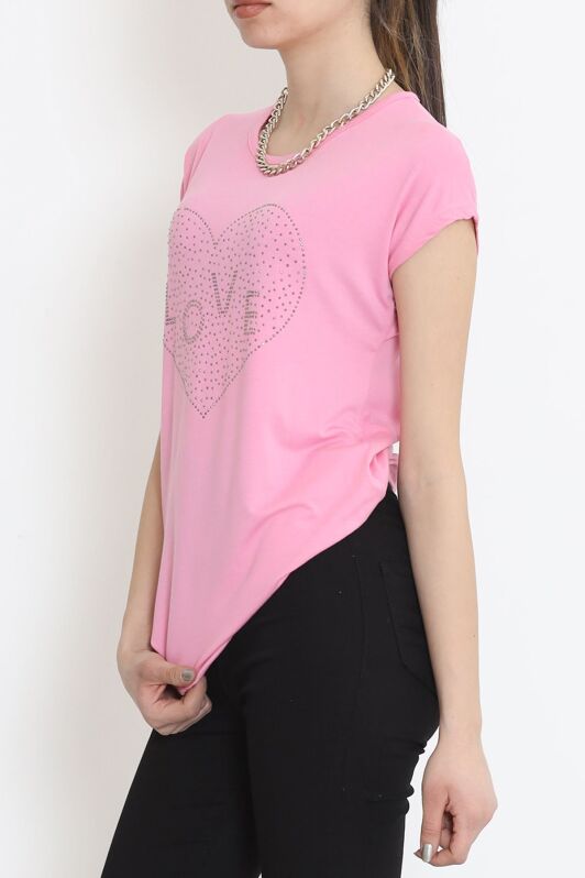 İşlemeli Bluz Pembe - 17126.599. - 3
