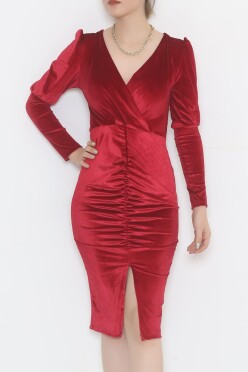 Kadife Elbise Bordo - 3667.1595. - 1