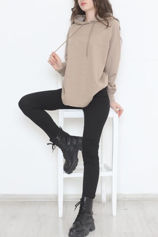Kapşonlu Sweat Bej - 9940.1567. - 2