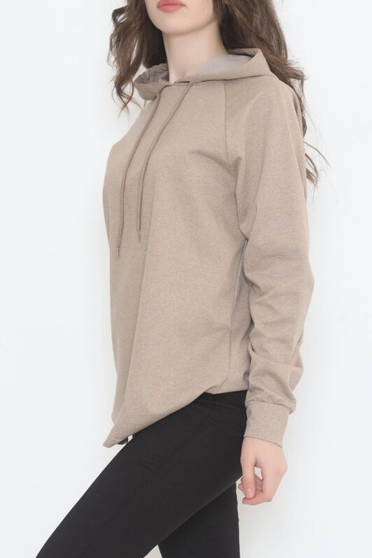 Kapşonlu Sweat Bej - 9940.1567. - 4