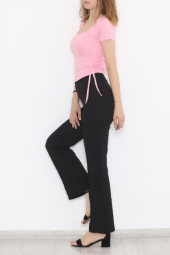 Kare Yaka Bluz Pembe - 822.1019. - 2