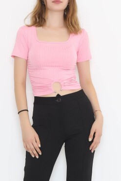 Kare Yaka Bluz Pembe - 862.1019. - 1