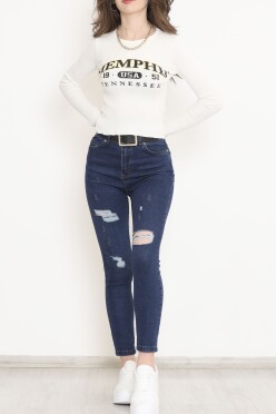 Kaşkorse Baskılı Bluz Ekru - 15843.1567. - 2