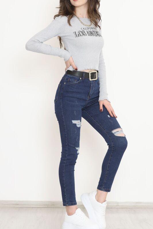 Kaşkorse Baskılı Bluz Gri - 15842.1567. - 3