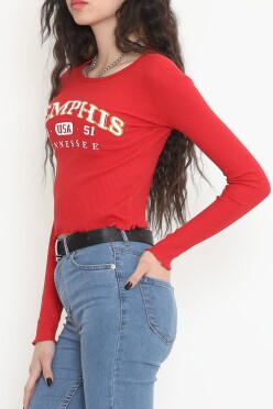 Kaşkorse Baskılı Bluz Kırmızı - 15843.1567. - 2