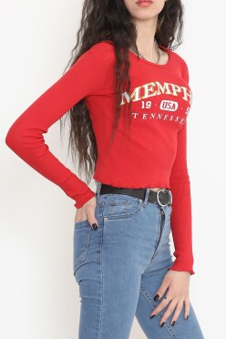 Kaşkorse Baskılı Bluz Kırmızı - 15843.1567. - 3