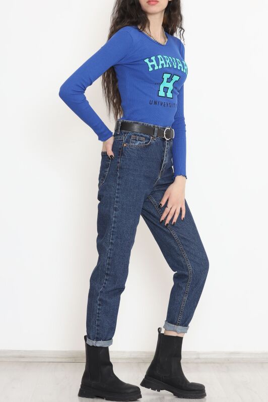 Kaşkorse Baskılı Bluz Saks - 15844.1567. - 3