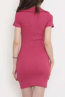 Kaşkorse Polo Yaka Elbise Pembe - 15273.1567. - 5