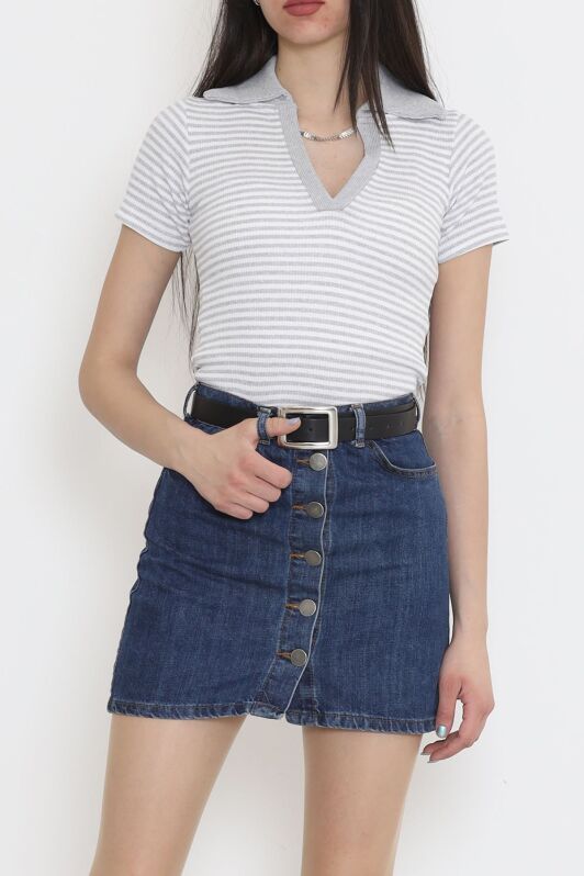 Kaşkorse Polo Yaka Tişört Gri - 15272.1567. - 2