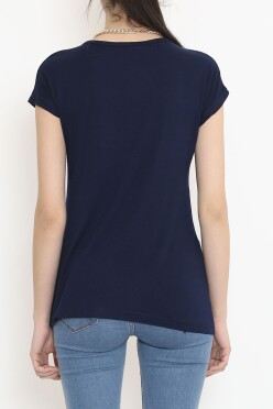 Kelebek Pullu Bluz Lacivert - 17129.599. - 5
