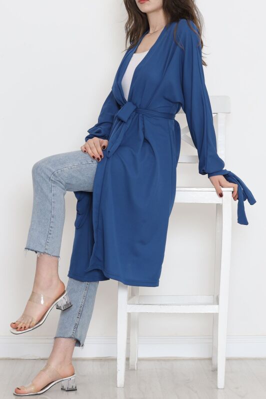 Kemerli Kimono Mavi - 10015.1778. - 4