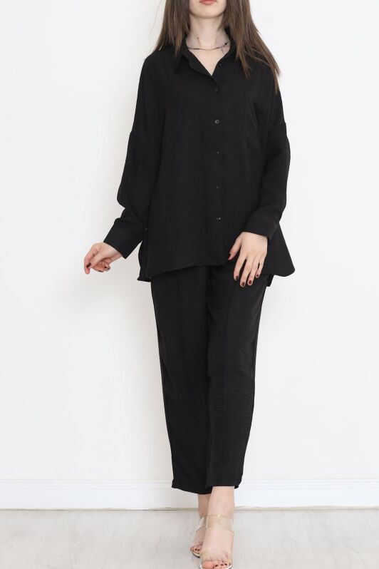 Keten Kimono Takım Siyah - 16451.1059. - 1