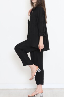 Keten Kimono Takım Siyah - 16451.1059. - 4
