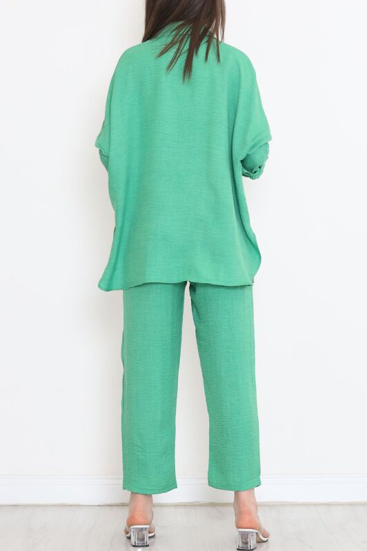 Keten Kimono Takım Yeşil - 16451.1059. - 5