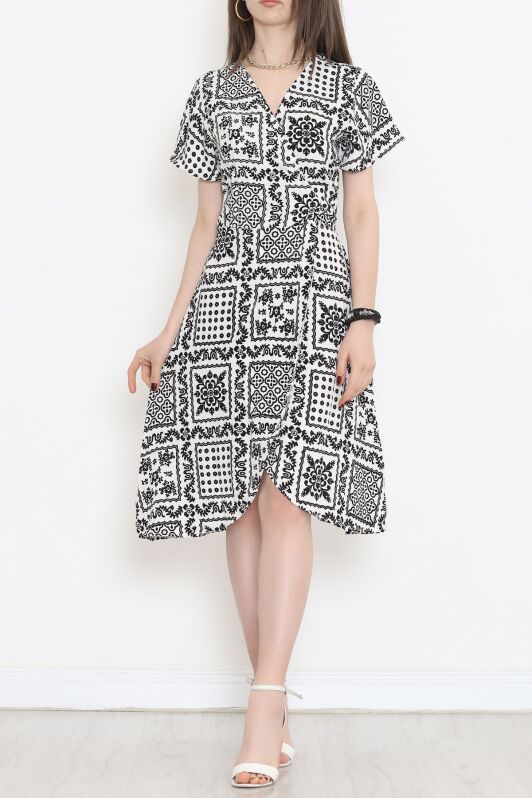Kimono Elbise Beyazsiyah - 152341.701. - 1