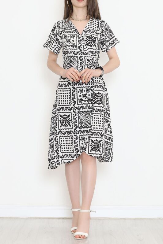 Kimono Elbise Beyazsiyah - 152341.701. - 2