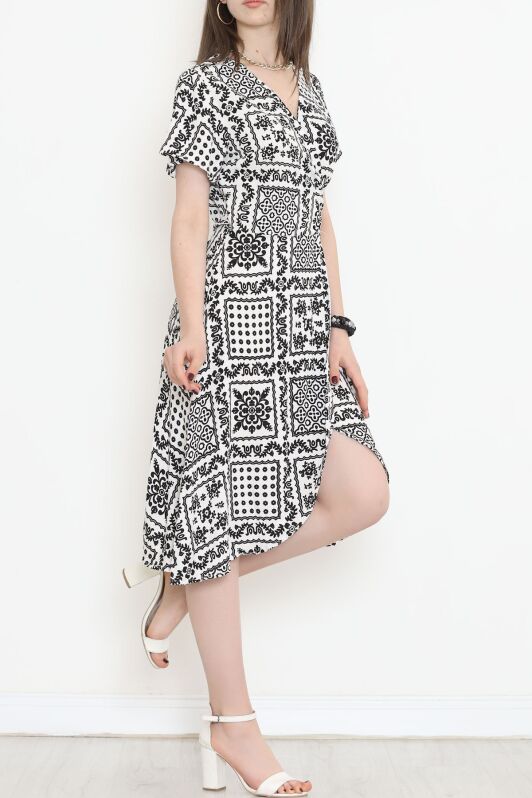 Kimono Elbise Beyazsiyah - 152341.701. - 4