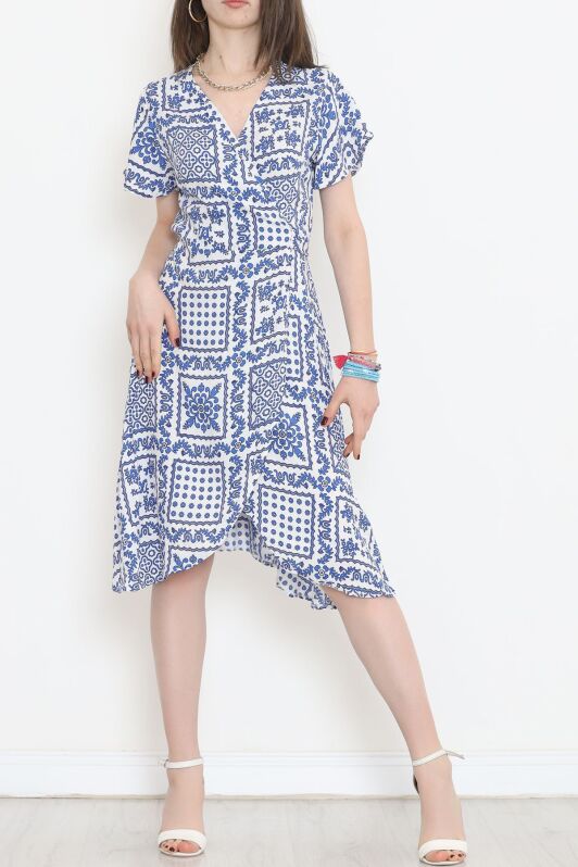 Kimono Elbise Saks - 152341.701. - 2