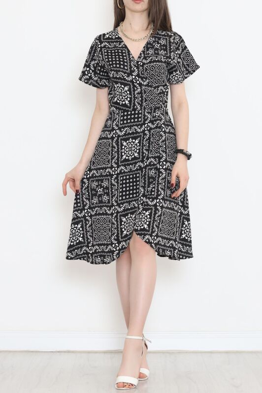 Kimono Elbise Siyahbeyaz - 152341.701. - 1